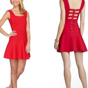 BCBG Maxazria Izella Red Back Cut-Out
Dress Size Large